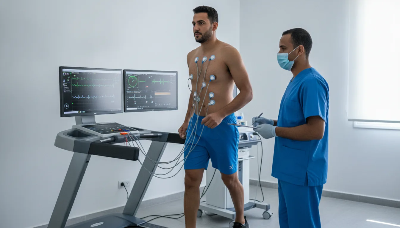 Electrocardiogramme d'effort sur tapis roulant